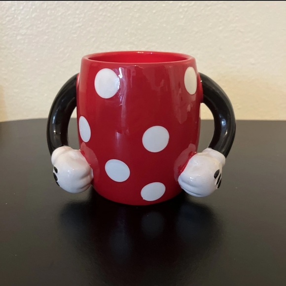 Disney Other - Disney Galerie Mug Minnie Mouse Red White Polka-dots Arm Handles 13 oz